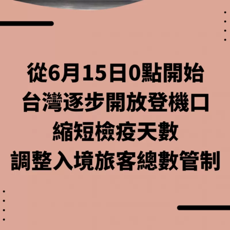 2022 6月15日0點開始，台灣逐步開放